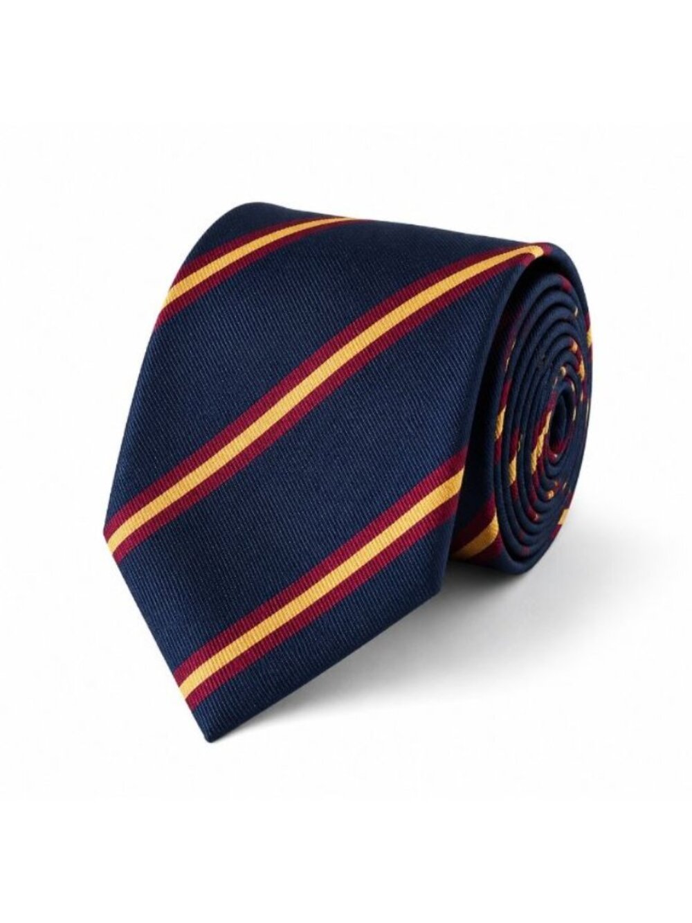 Vintage St Michael Silk Tie Navy Burgundy Gold Stripe Made in England 58”